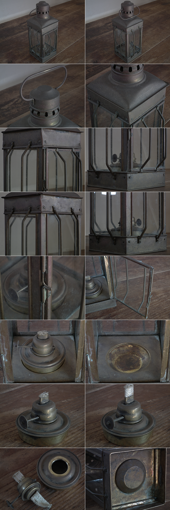 L02516 スペインアンティーク 銅製の古いランタン カンテラ | MANSIKKA