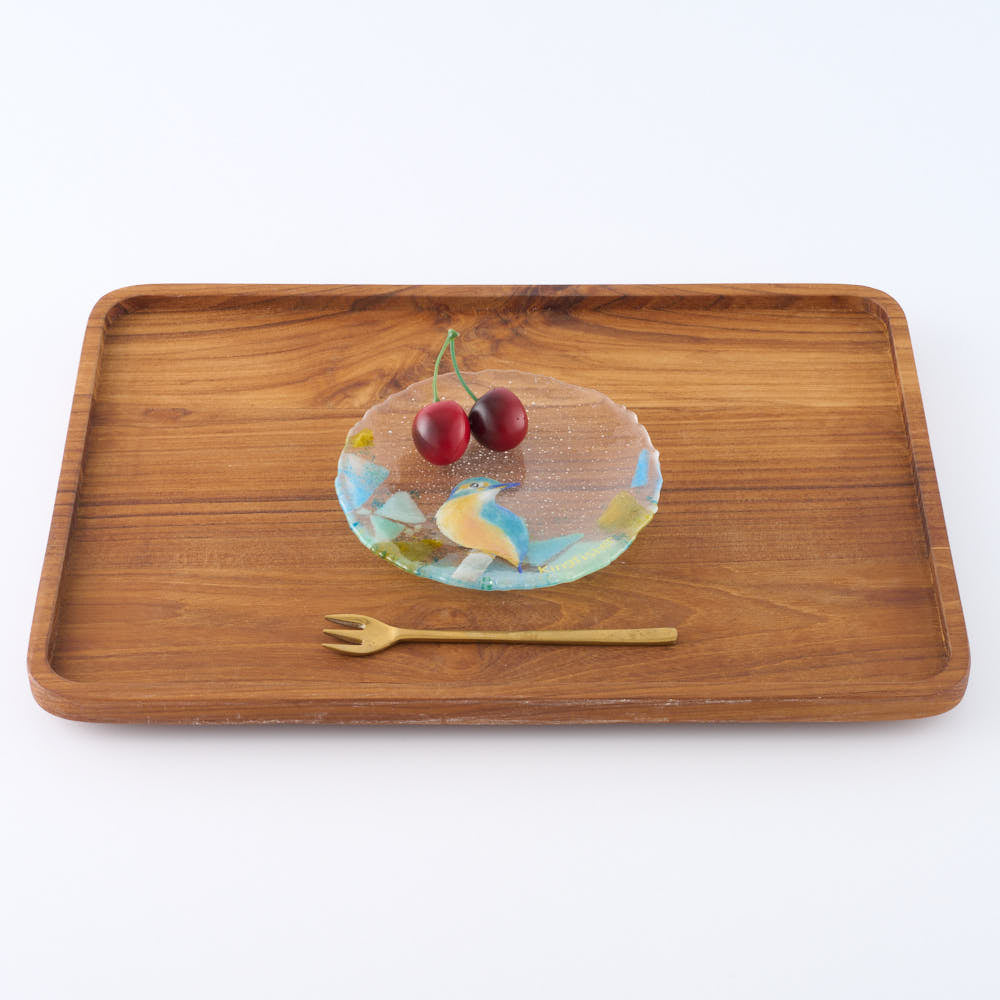 ひび焼 カワセミ紋大皿 送料込み251027 ひび焼 カワセミ紋大皿 送料