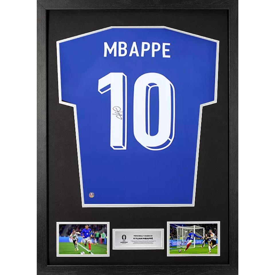 直筆サイン入り写真 キリアン・エムバペ フランス/フレーム別/SA鑑定済