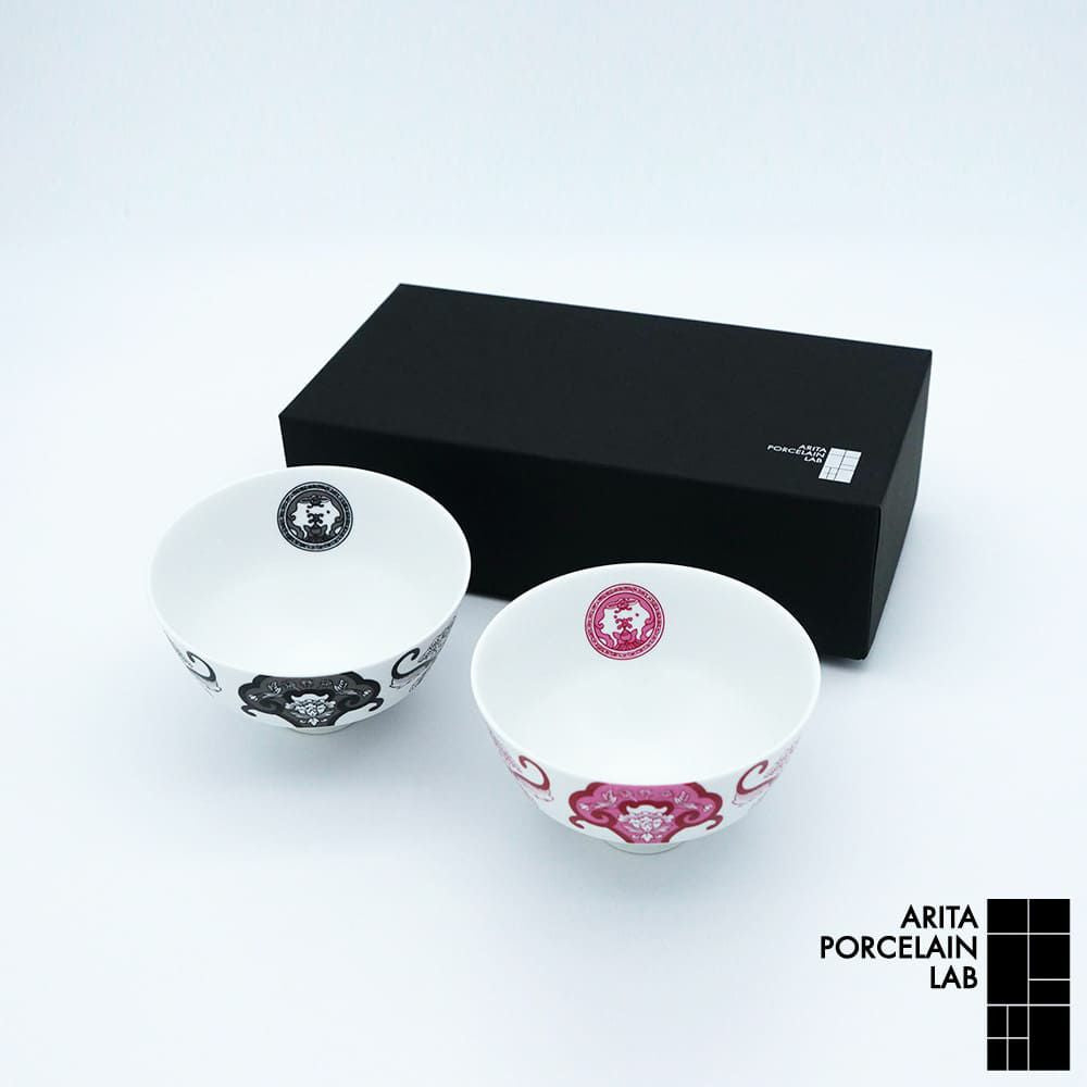 JAPAN SNOW JAPAN AUTUMN 段付飯碗 古伊万里草花紋 2個セット 化粧箱入