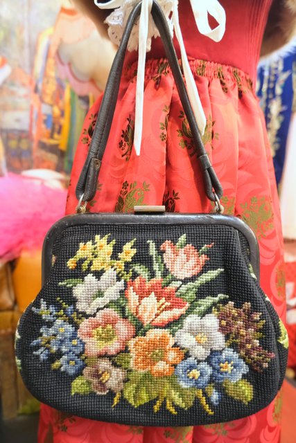 アンティークヴィンテージゴブランバッグ ビンテージ ゴブラン織り