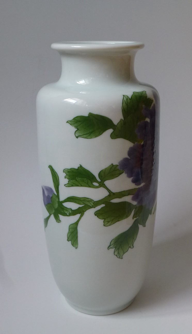 真葛香山、宮川香山、牡丹文花瓶