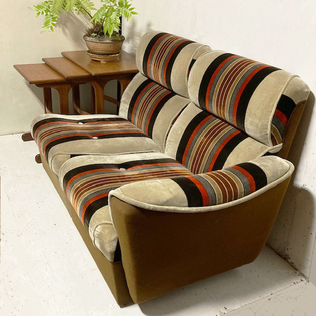 ヴィンテージ 80s〜90s ミッドセンチュリー調 ウイングバック合皮