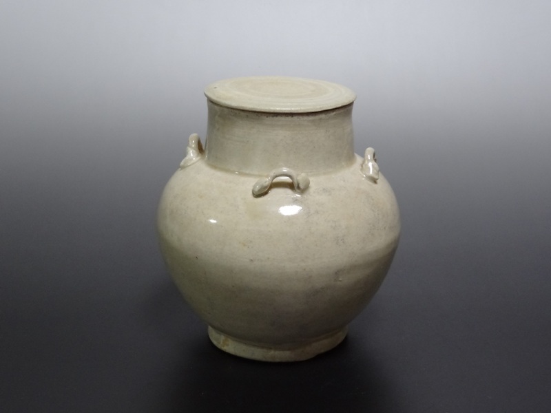 宋時代定窯白磁瓜形双耳壺茶入茶道具水指水差し 唐物(F-51)