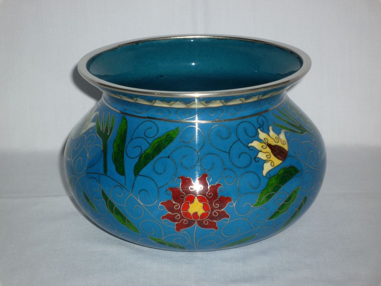 No.1687 唐物七宝焼建水 黄井仁 価格：58,000円 翔雲堂岡本