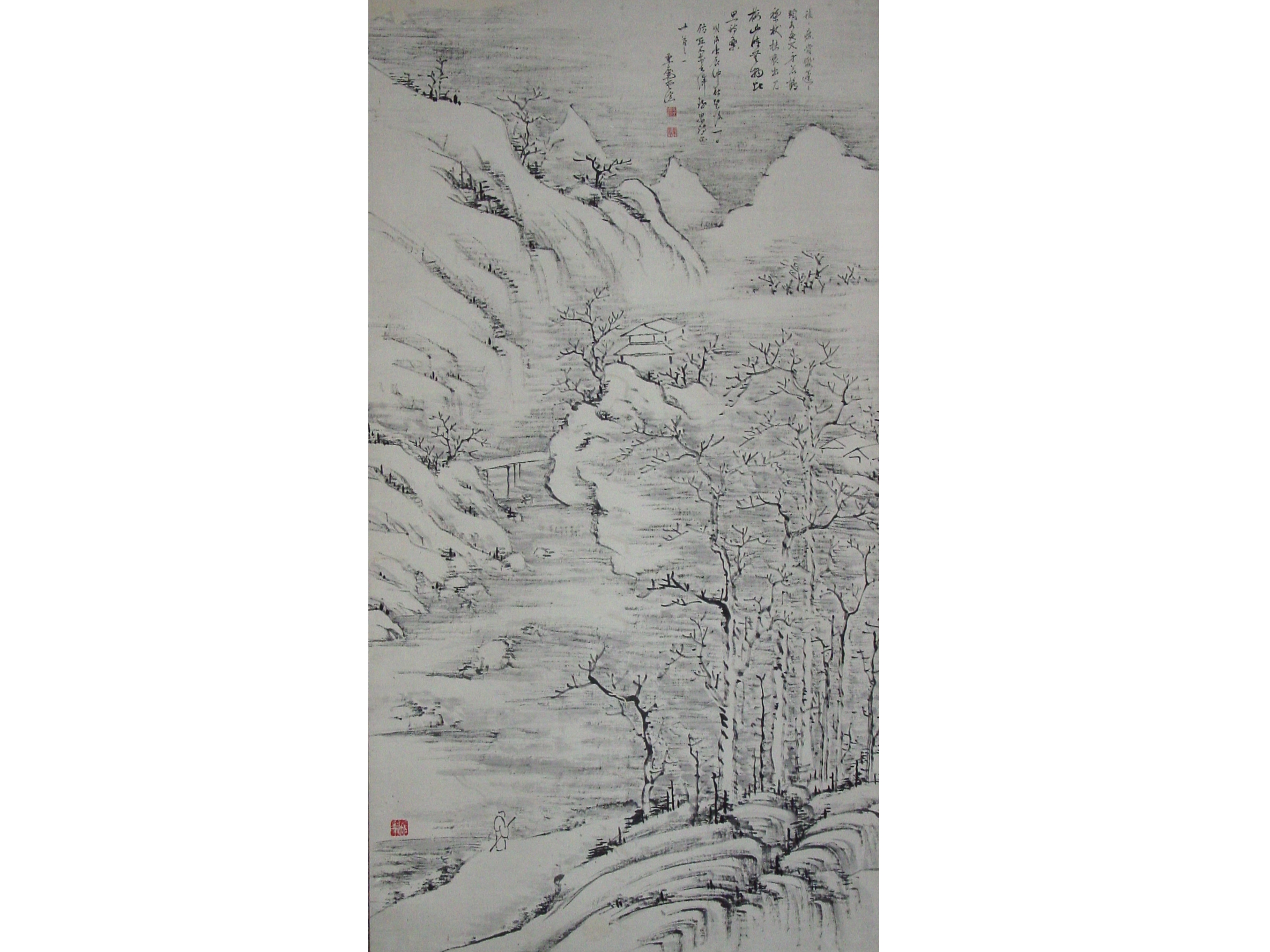 江上瓊山 ショップ 掛軸 水墨画 梅図 肉筆 紙本 合箱 南画家 書家 長崎