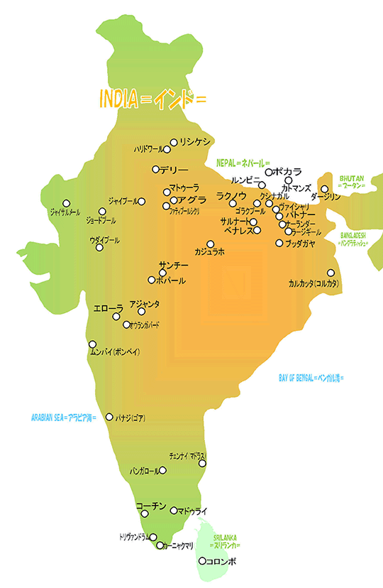 インド仏跡 地図と解説 | インド旅行 | たびびとのたまご 12〜