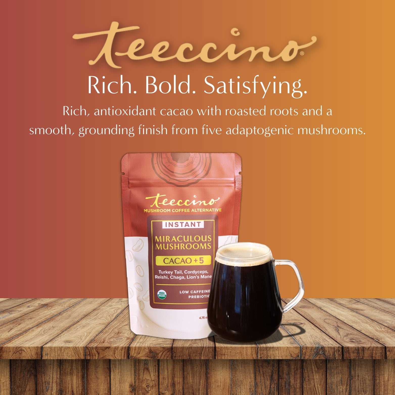 Miraculous Mushrooms® Cacao + 5 – Teeccino