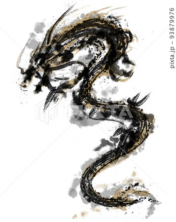 水墨画登り竜