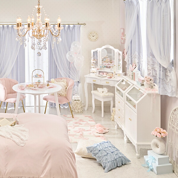 カトラリーキャビネット ホワイトローズ フレンチテイスト 姫家具