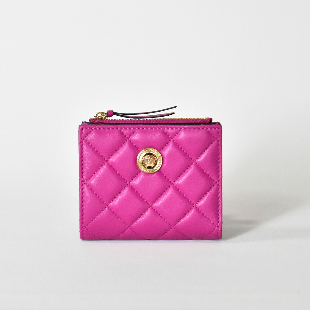激レア☆ VERSACE 二つ折り財布 ピンク ビビットピンク メドューサ