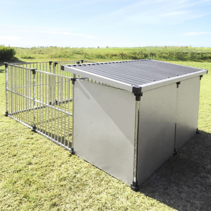 楽天市場】犬小屋 屋外 大型犬 中型犬 ステンレス製 屋根付き 【1.5坪