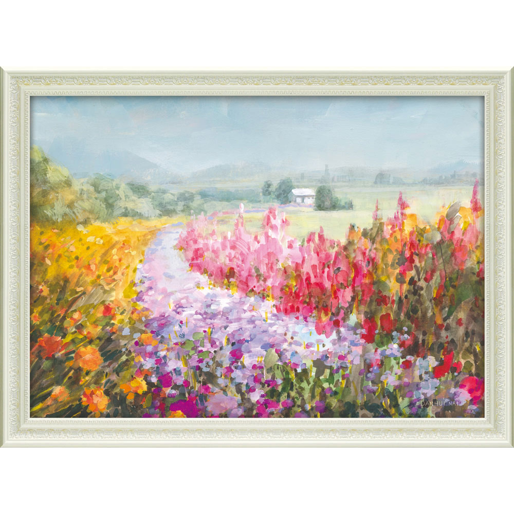 油絵 菅家令子 絵 絵画インテリア額付(白)F3-G172023 風景祈り 希望