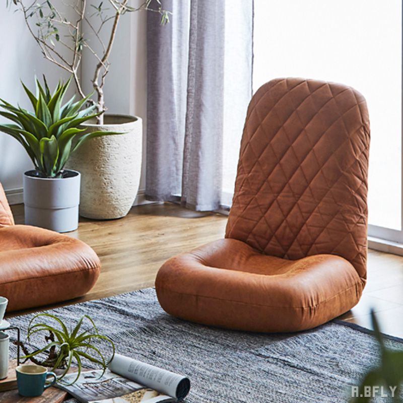 okamura 超高級1人用ソファ 布張りブラウン生地 イージーチェア脚