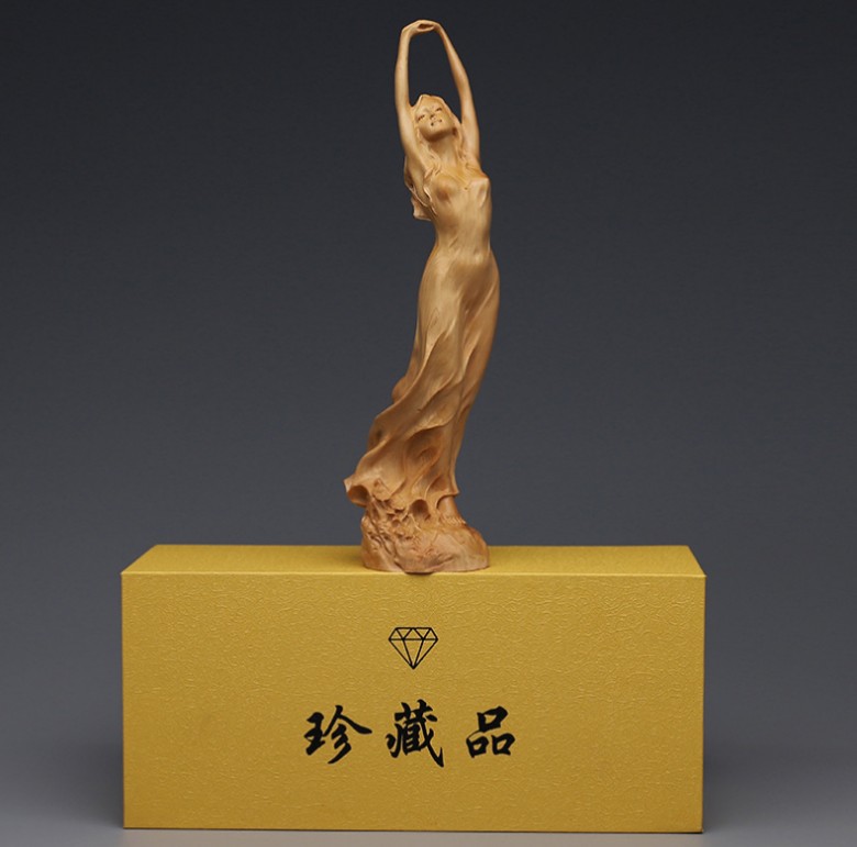 天然素材】東洋美人像 彫刻細密 飾り物 高さ26cm 天然素材】東洋美人像