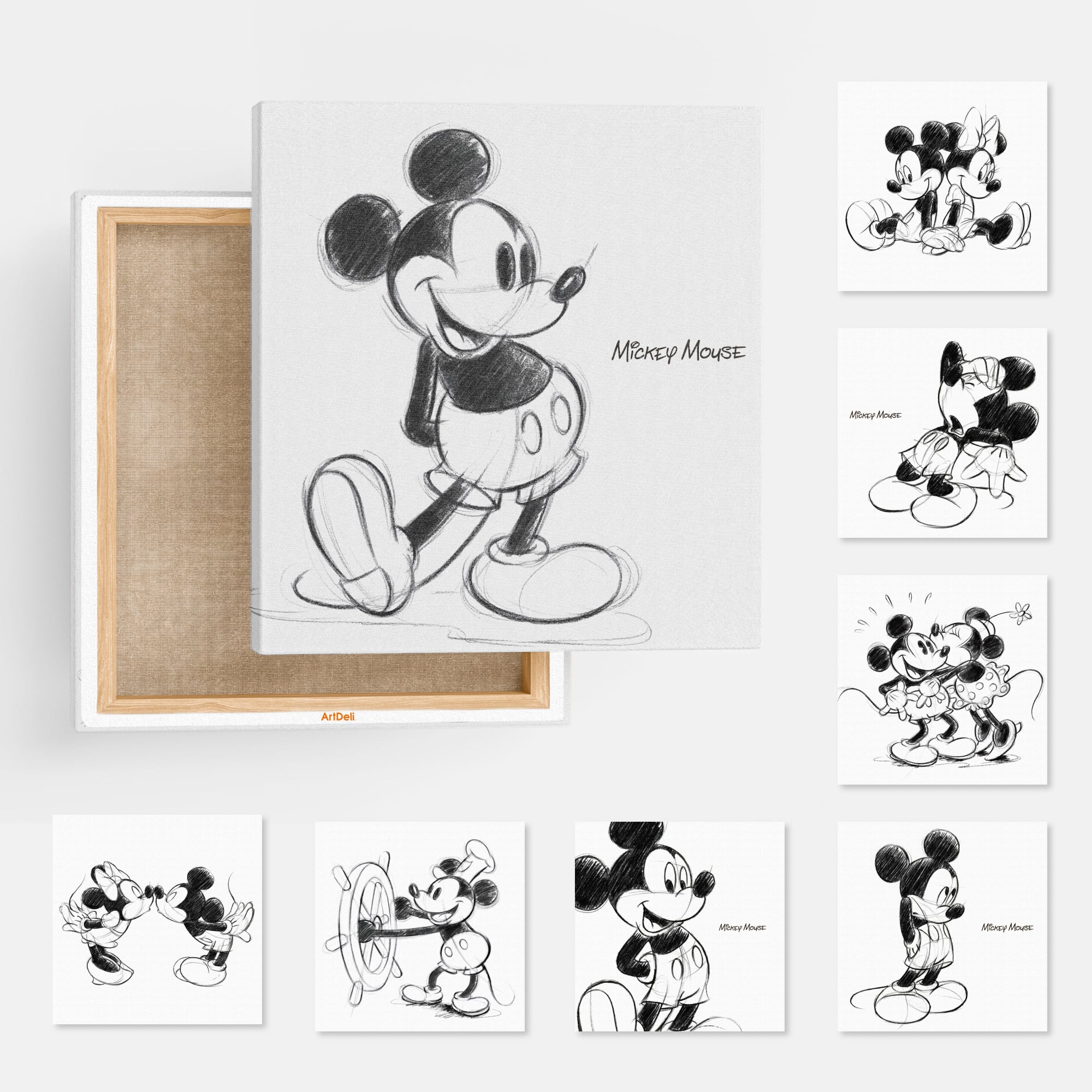 ミッキーマウス モノクロアートA3サイズ 公式】ディズニーストア.jp