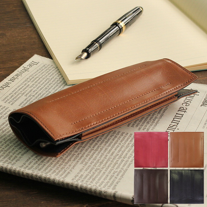 KNOX PEARCE 本革 ロールペンケース ブラック×レッド KNOX（ノックス