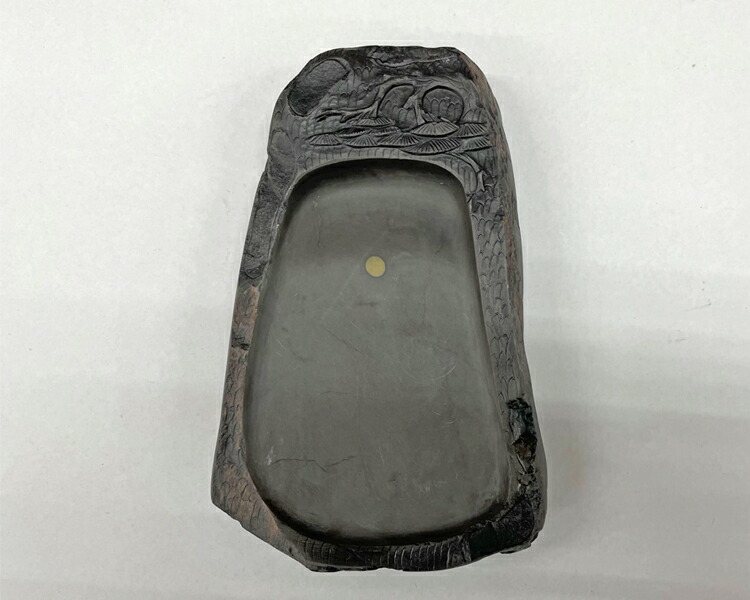 中国端渓硯 石眼あり 龍彫刻 唐木天地蓋付き 硯 端渓硯 龍彫刻 書道 硯