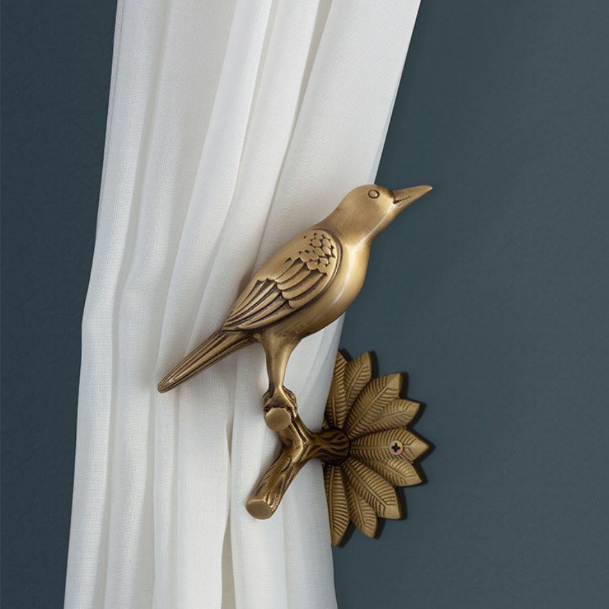 楽天市場】カーテンホルダー 真鍮 小鳥 おしゃれ ふさかけ カーテン