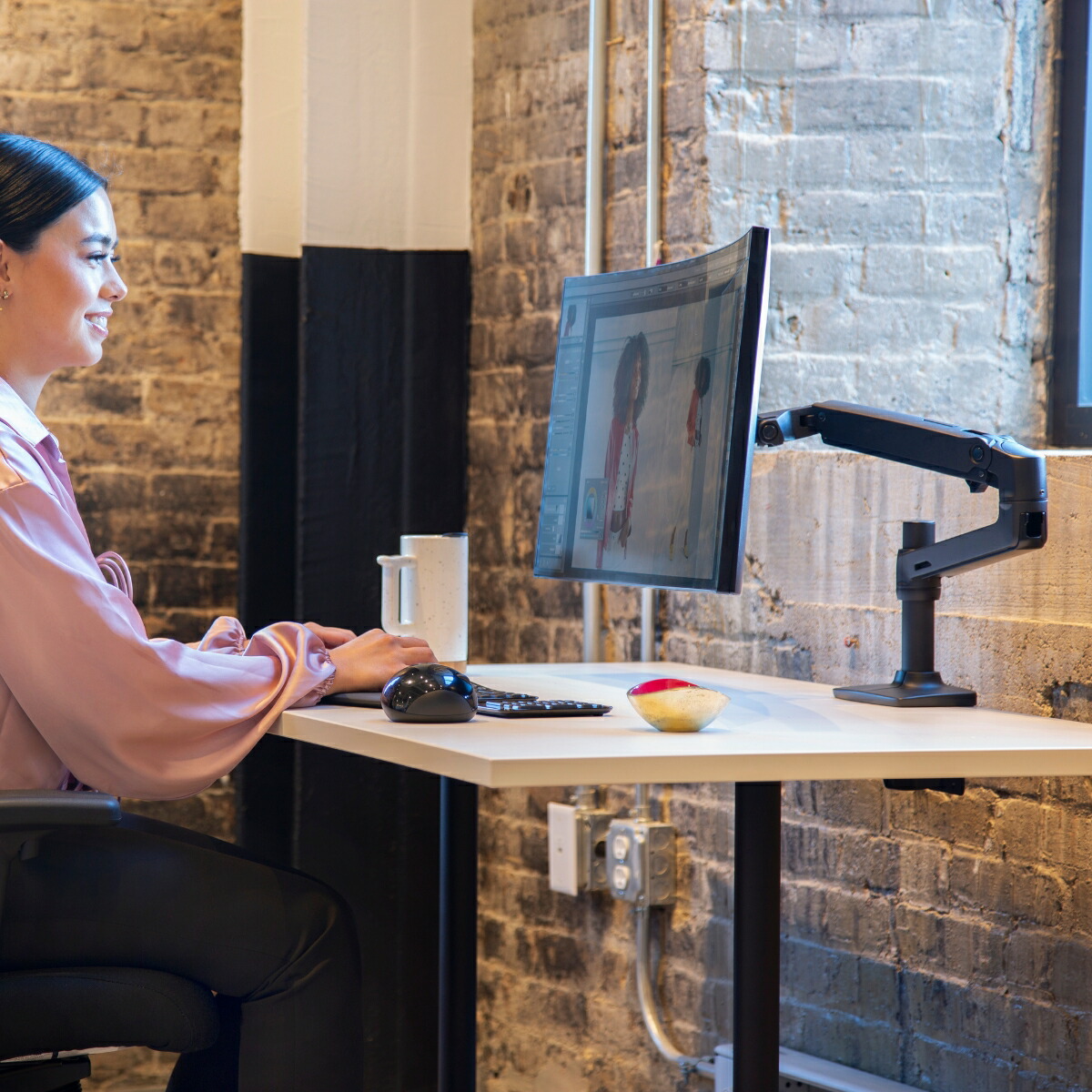 ERGOTRON エルゴトロン LX デスク モニターアーム マットブラック