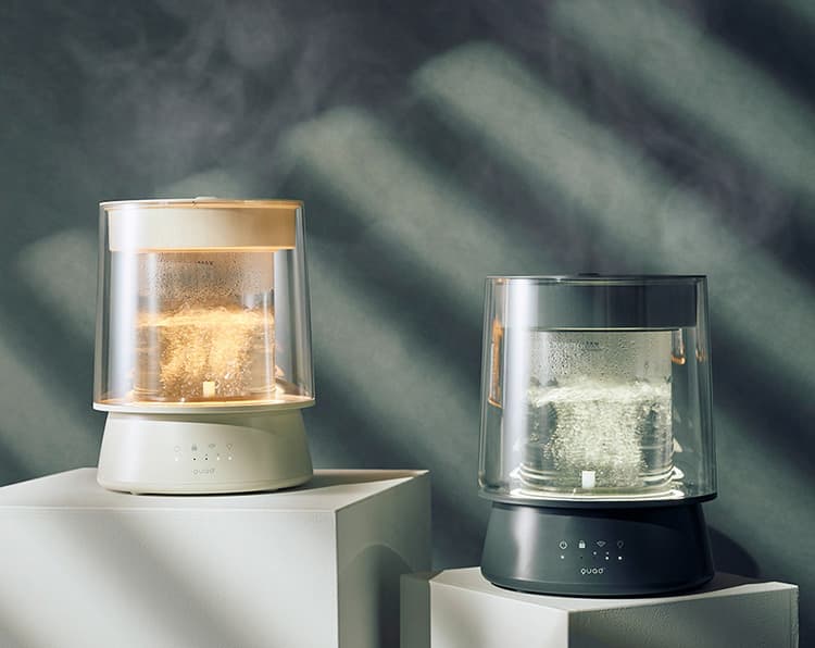 楽天市場】QUADS ガラススチーム加湿器 GLASS（グラス）｜加熱式