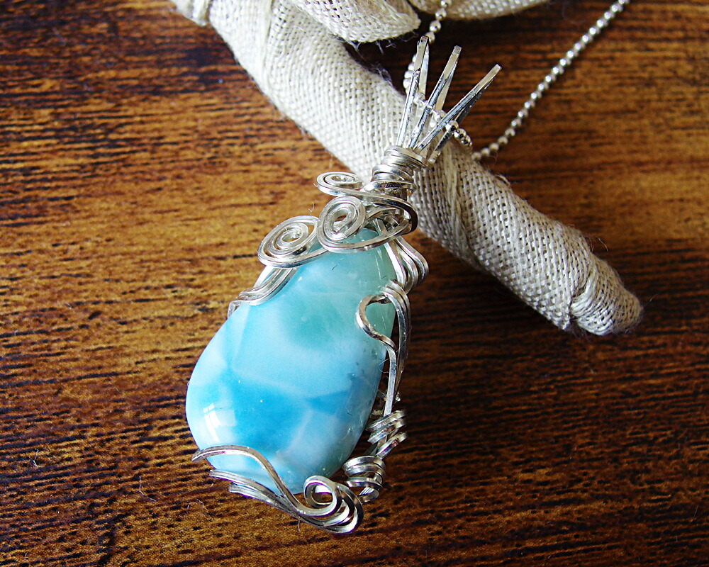 天然石パワーストーンラリマーペンダントトップ シルバー925