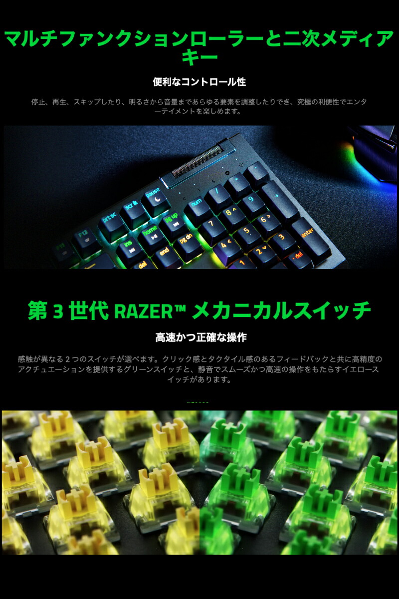 楽天市場】【Razer公式】 Razer BlackWidow V4 X Green Switch 英語