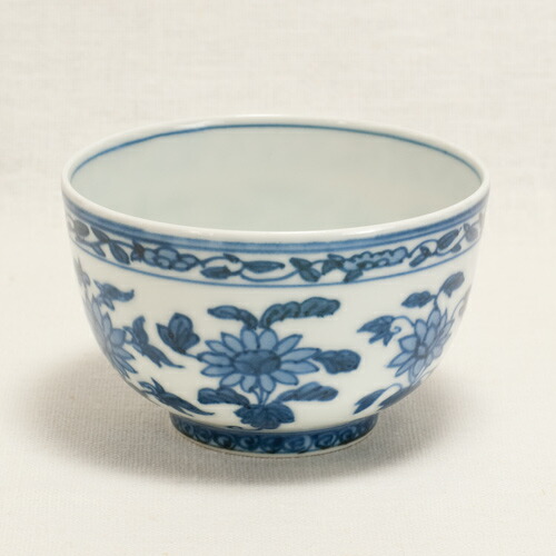 1520 煎茶道具 栄山作 染付青花『雲麒麟文』 煎茶碗5客 時代物 【公式