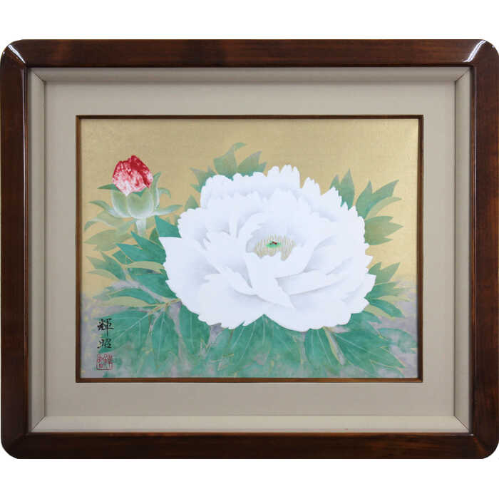 楽天市場】絵画 八木輝昭 日本画 『白牡丹』 花 静物 豪華 一点物 美術