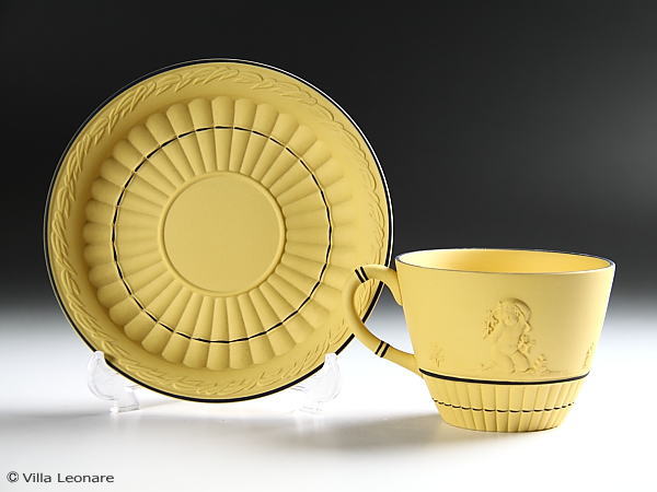 ✦ウェッジウッド✦レアブラックオンケーンジャスパーイエローカップ