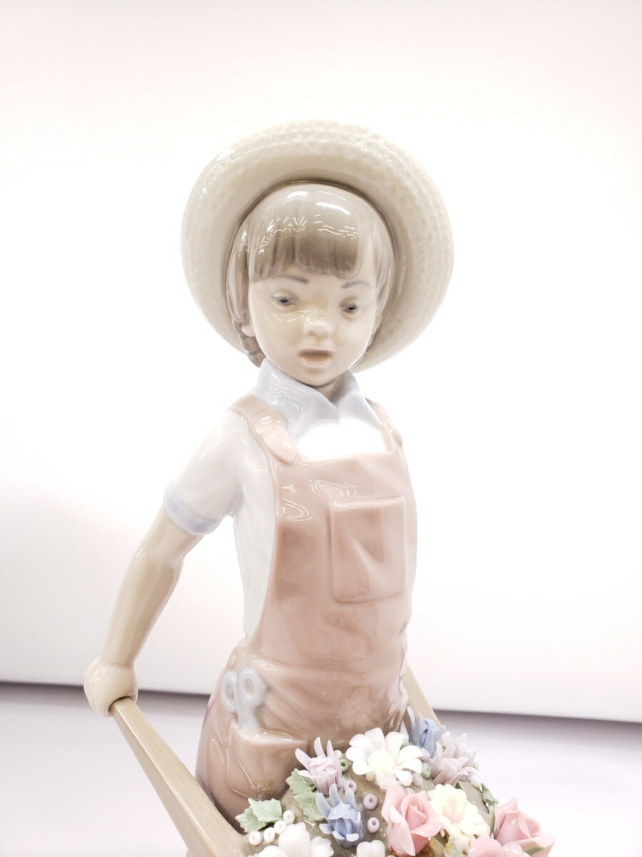 楽天市場】【中古品】リヤドロ 花車を押す少年 LLADRO 陶器人形 置物