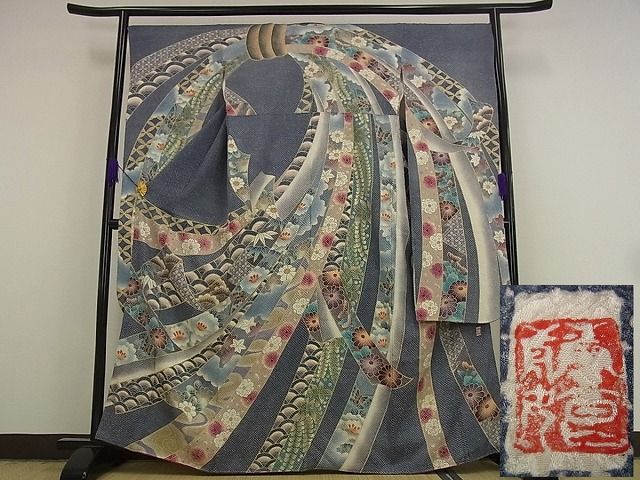 楽天市場】平和屋本店○極上 名門 藤娘きぬたや・総絞り 振袖 束ね熨斗