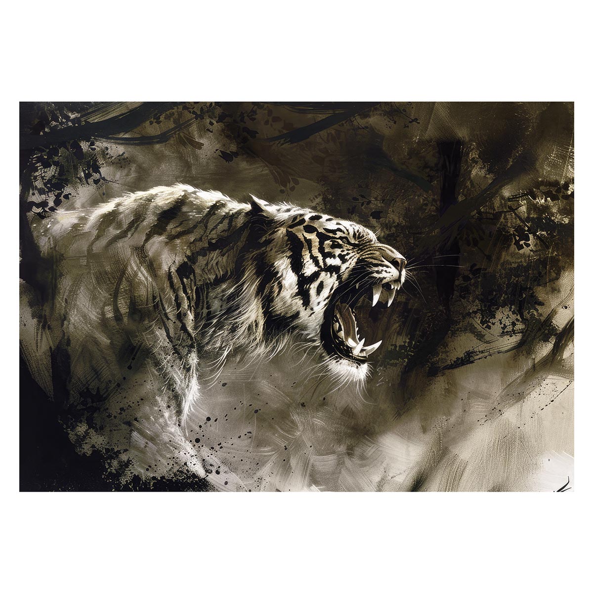 B2サイズ（約51x73cm）】【lh-poster-4009】虎 トラ タイガー 猛虎