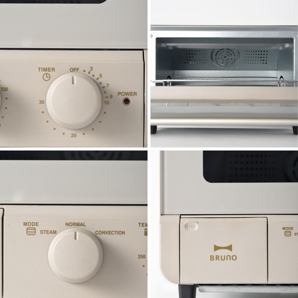 BRUNO スチーム&グリルトースター ホワイト BRUNO、4枚焼きトースター