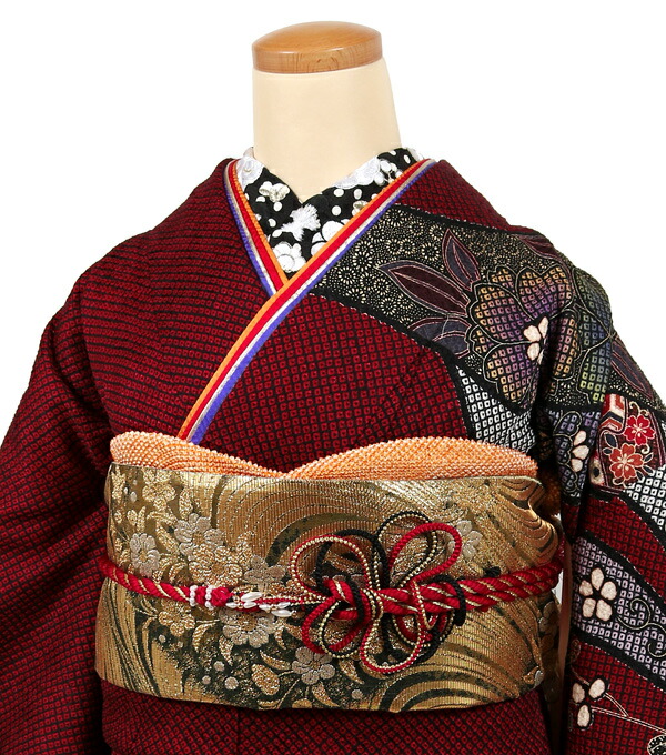 振袖 振り袖 総絞り 朱赤 - メルカリ 総絞り振袖 振袖 深紅 ボルドー