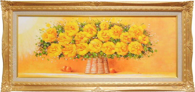 楽天市場】絵画 油絵 黄色いばら （SOO） 送料無料 【肉筆】【油絵