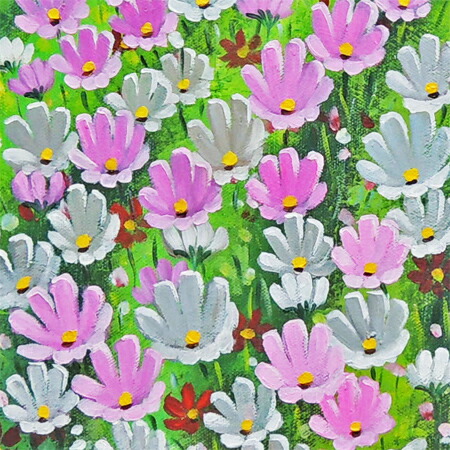 楽天市場】絵画 油絵 コスモス畑 （大野純一） 送料無料 【肉筆