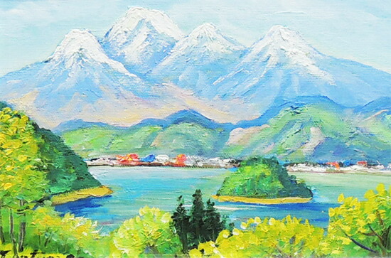 楽天市場】絵画 油絵 妙高と野尻湖 （松永利彦） 送料無料 【肉筆