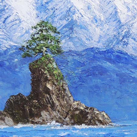 雨の山湖」絵画 油絵 F8 雨の山湖」絵画 油絵 F8 雨の山湖」絵画 油絵 F8