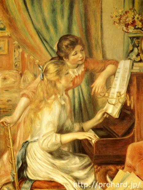 楽天市場】ルノアール 絵画 ピアノに寄る娘達 F6号 送料無料 【複製