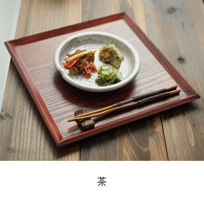 正方形の漆のお盆 5膳セット