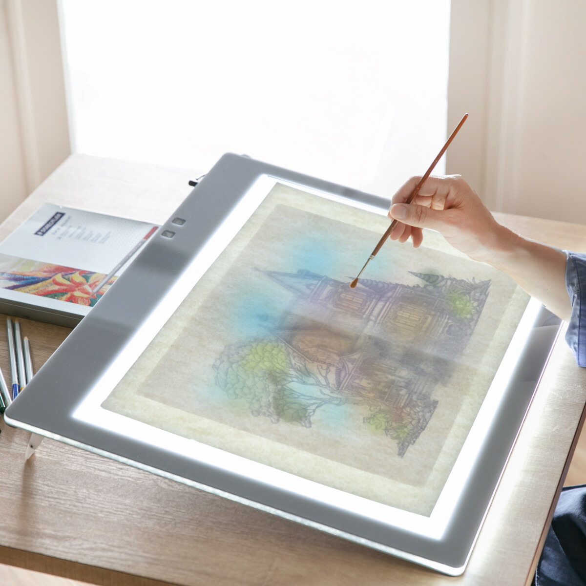 楽天市場】トレース台 A2 薄型LED トレビュアー グレー 保護シート付