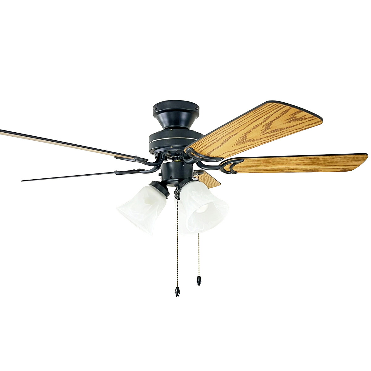 LED対応 シーリングファン 花形ガラスシェードbrown LED対応