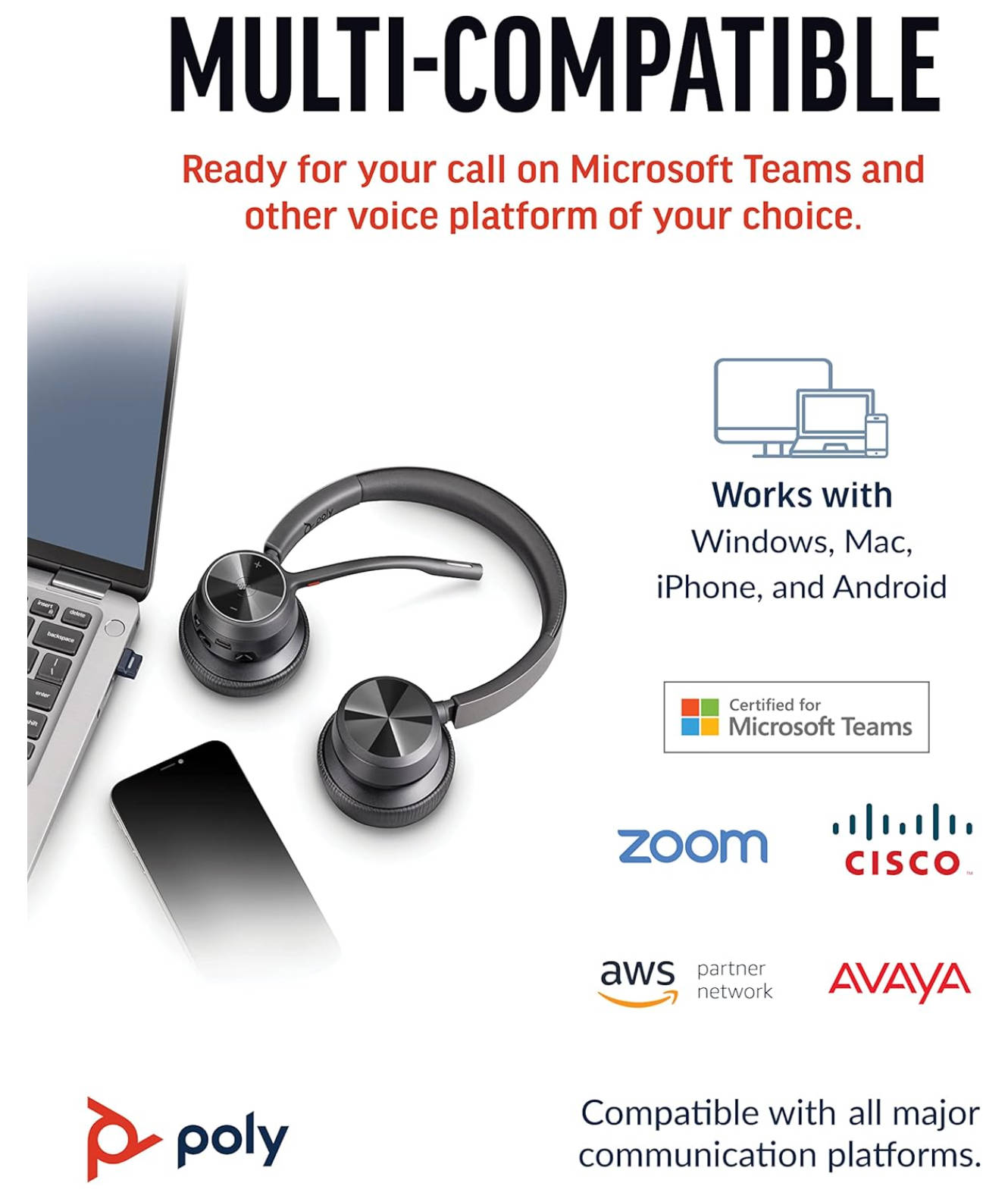 楽天市場】Poly Voyager 4320 UC ワイヤレス ヘッドセット & 充電