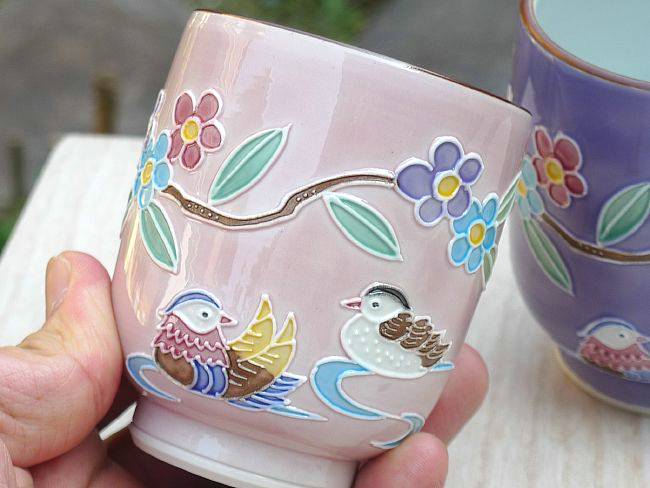 楽天市場】京焼 清水焼 交趾おしどり夫婦湯飲み 昇峰 : 京焼清水焼専門