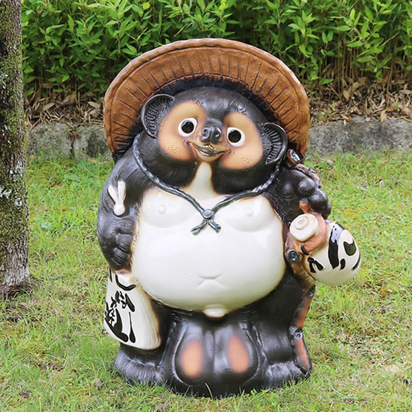 たぬき 陶器 80センチ 大 タヌキ置物 25号 美術品