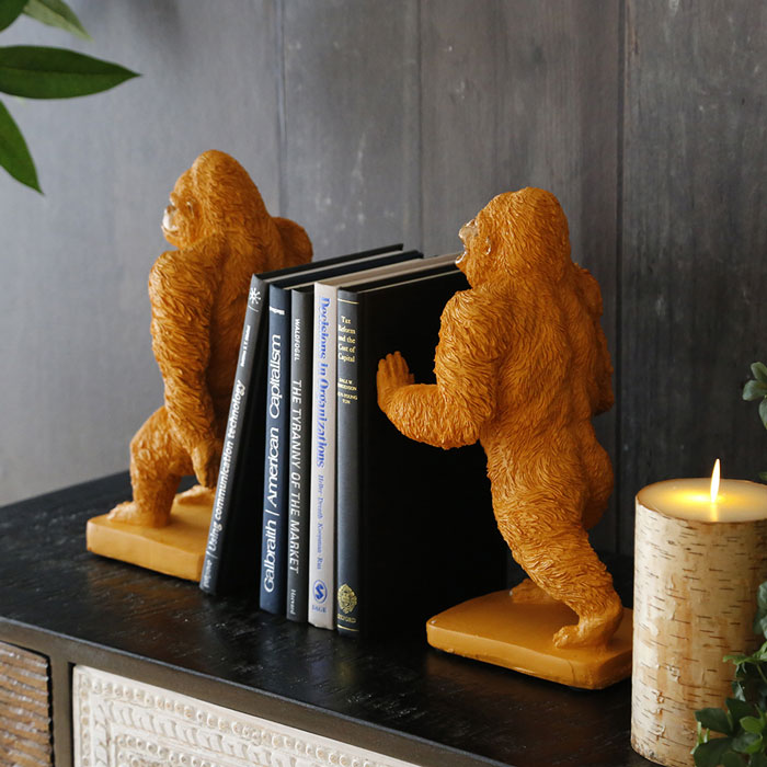 ブックエンド サイ 木彫 アンティーク レトロ 動物 アニマル ブック