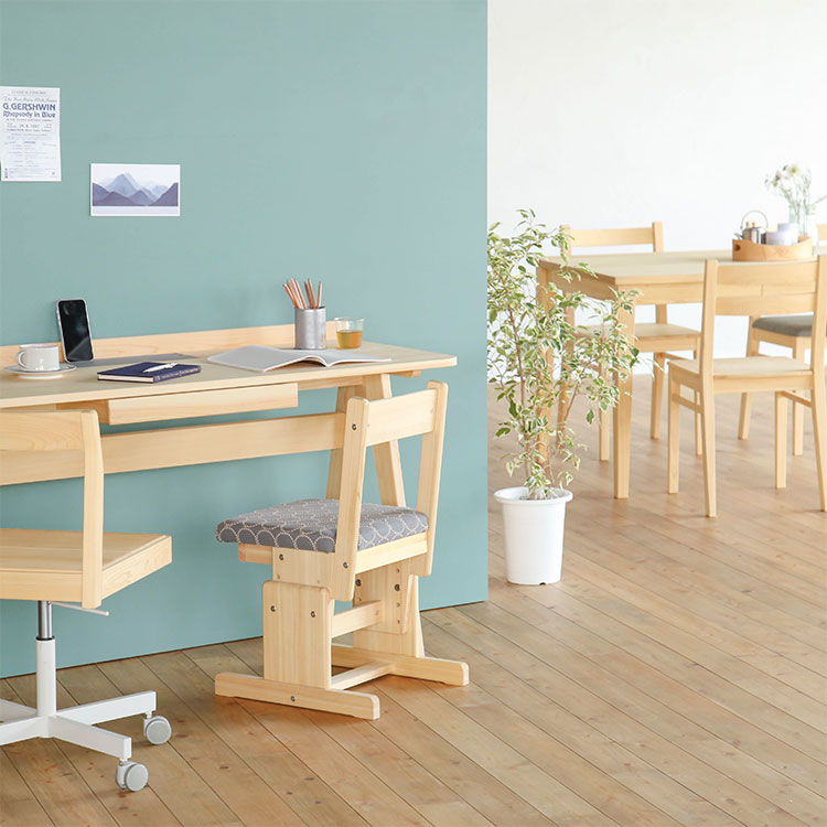 国産無垢材ヒノキ昇降デスク キシル N120 昇降デスク N120｜家具と学習