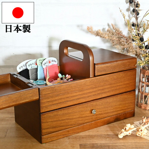 レトロ木製 裁縫箱 薬箱