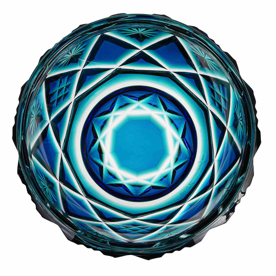 ガラス専門店｜薩摩切子｜島津切子｜二色酒盃 寿恵瑠(ジュエル)／ルリ